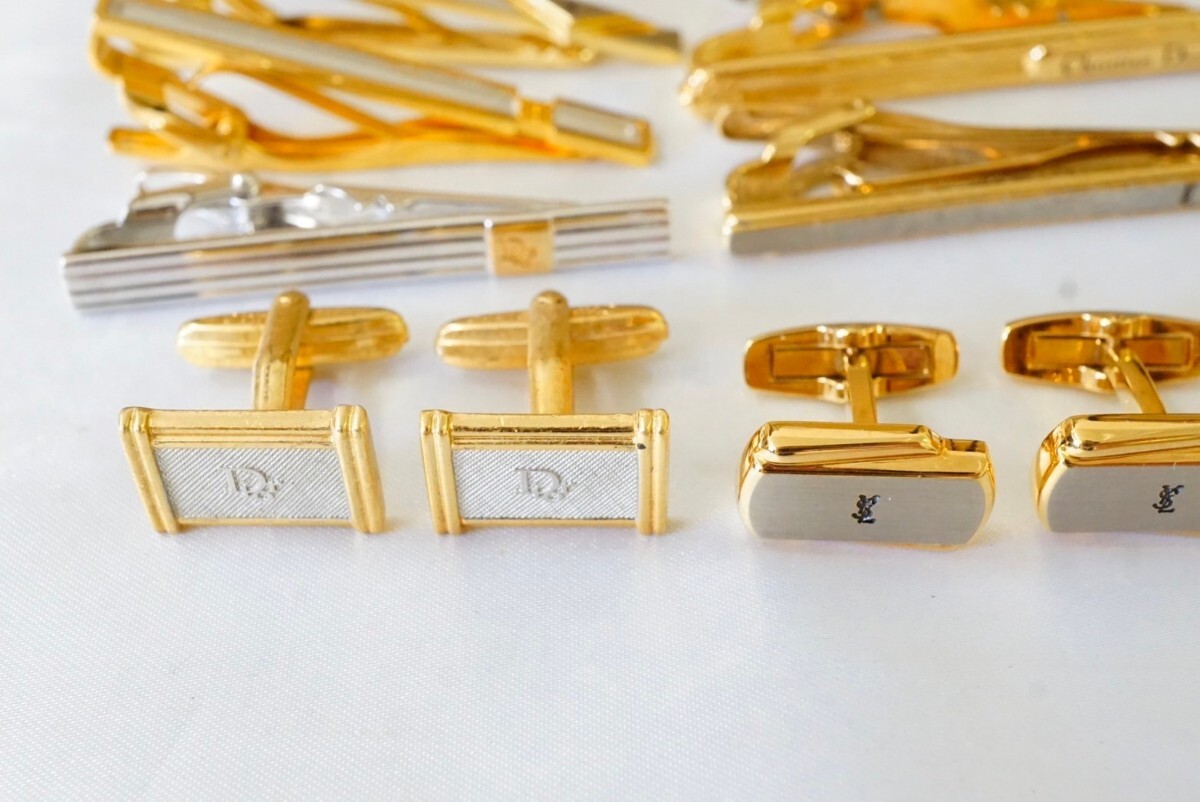 C1029 YSL/GIVENCHY/Dior ブランド タイピン カフスなど メンズ スーツ ヴィンテージ アクセサリー 大量 まとめて おまとめ まとめ売り _画像6