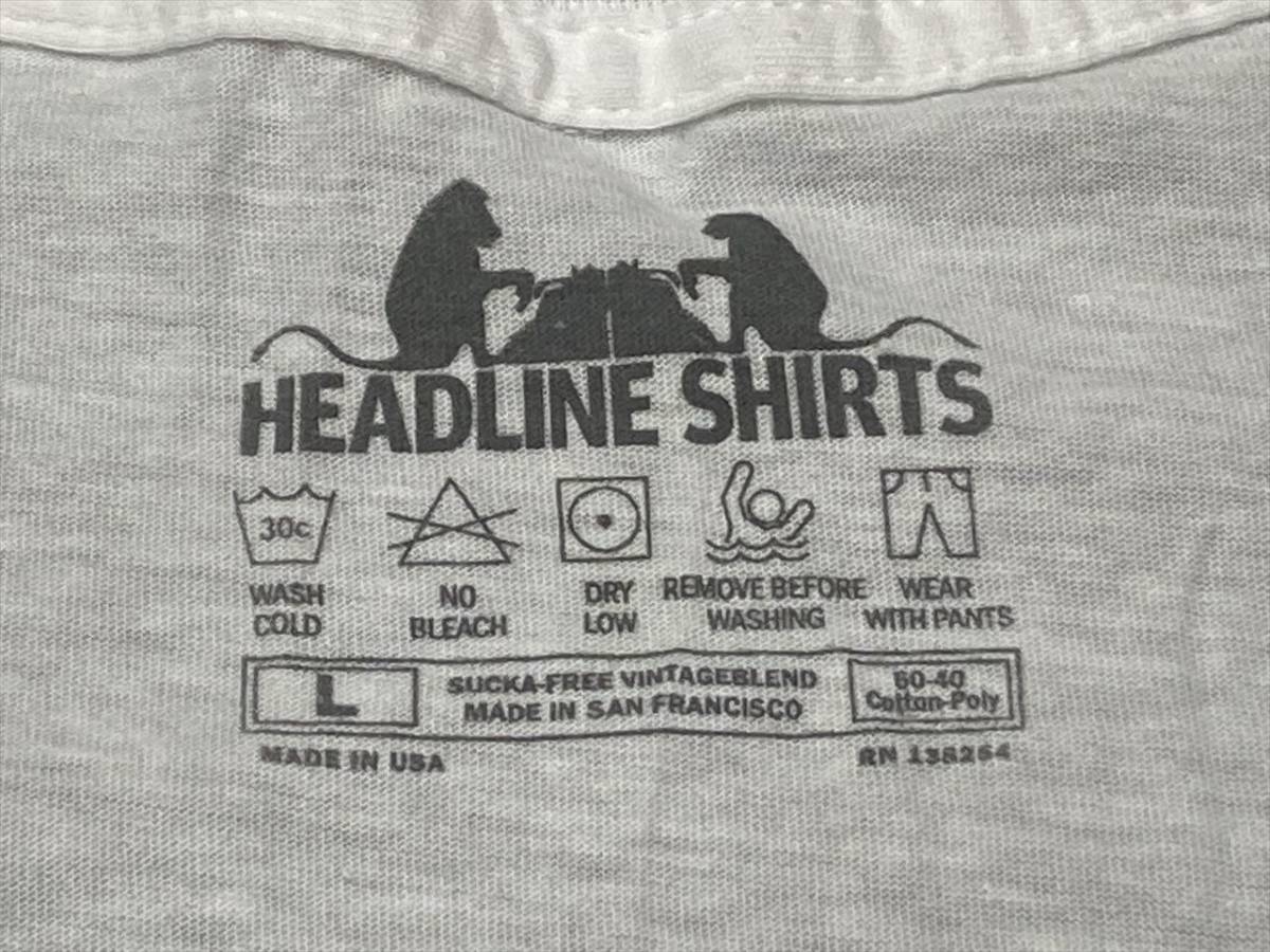 送料込み HEADLINE SHIRTS プリント Tシャツ TEE 白 にわとり (L) アメカジ ヘッドラインシャツ 未使用 アメリカ古着_画像3