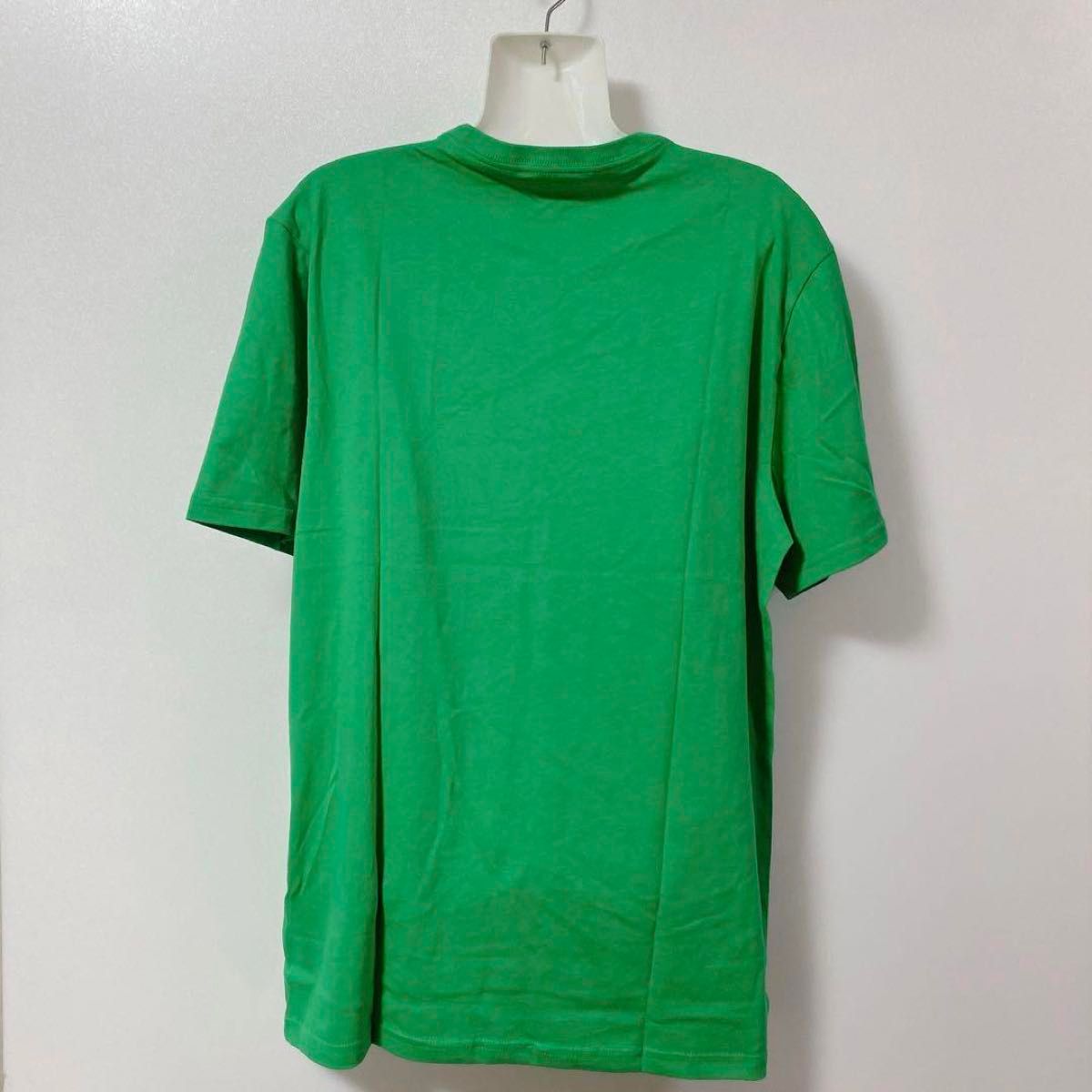 メンズ  Tシャツ 2枚セット ポケット付 クルーネック 半袖 M 緑 グレー 無地