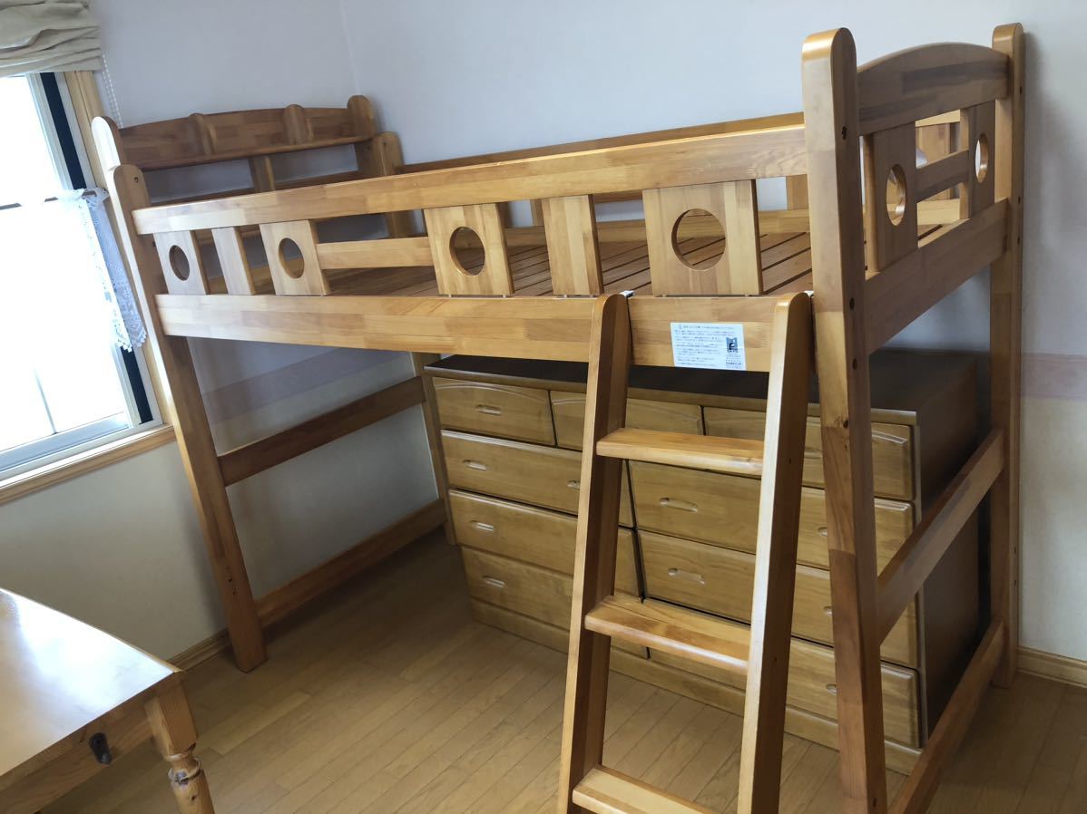  our company delivery have SA*FU inside book@ woodworking place Country loft bed single wood grain wood frame 