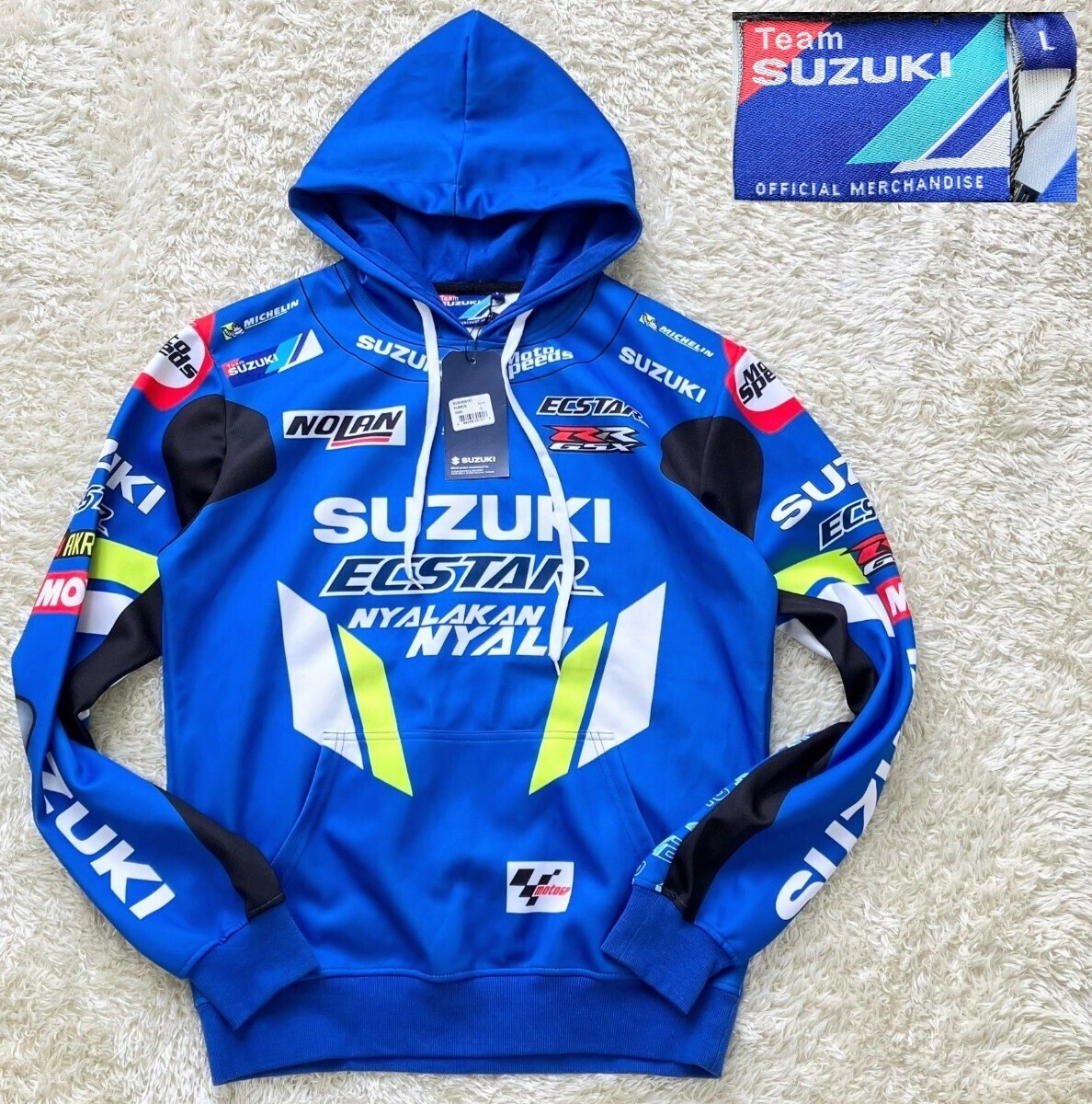 【未使用★】Lサイズ Team SUZUKI プルオーバーパーカー/青◆チームスズキ (3)_画像1