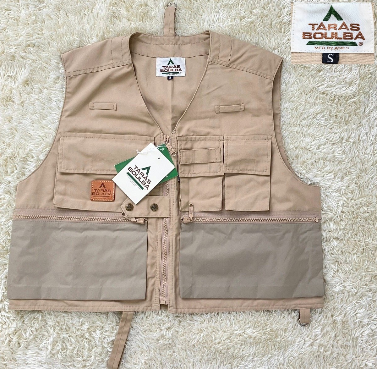 [Мертвый запас ★ ASICS] S размер Taras Boulba Fishing Vest/Beige ◆ Tarasbubba (3)