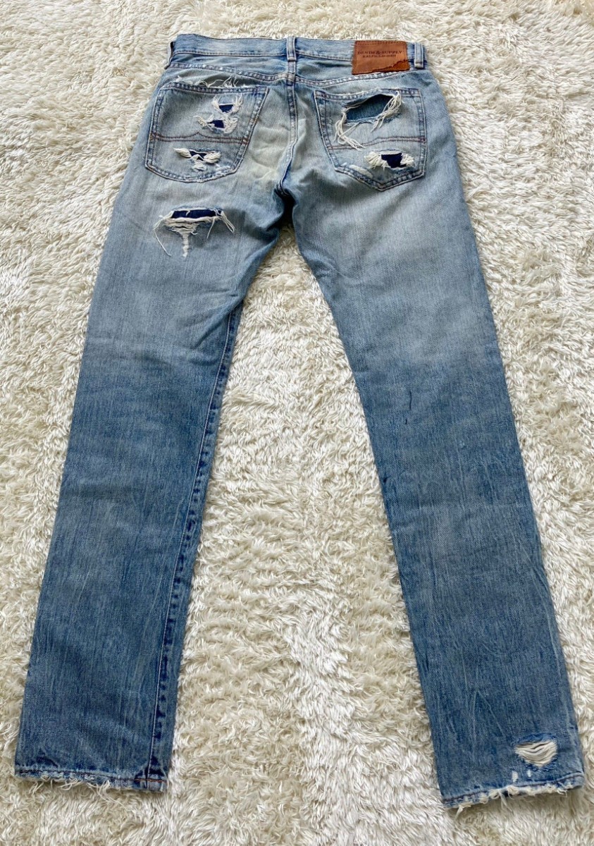 【ダメージ加工★】30×32 Denim&Supply スリムデニムパンツ/ジーンズ◆デニムアンドサプライラルフローレン (2)_画像7