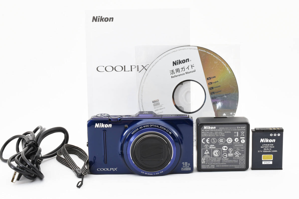 ■美品■ ニコン Nikon COOLPIX S9300 コンパクトデジタルカメラ ネイビーブルー #602042