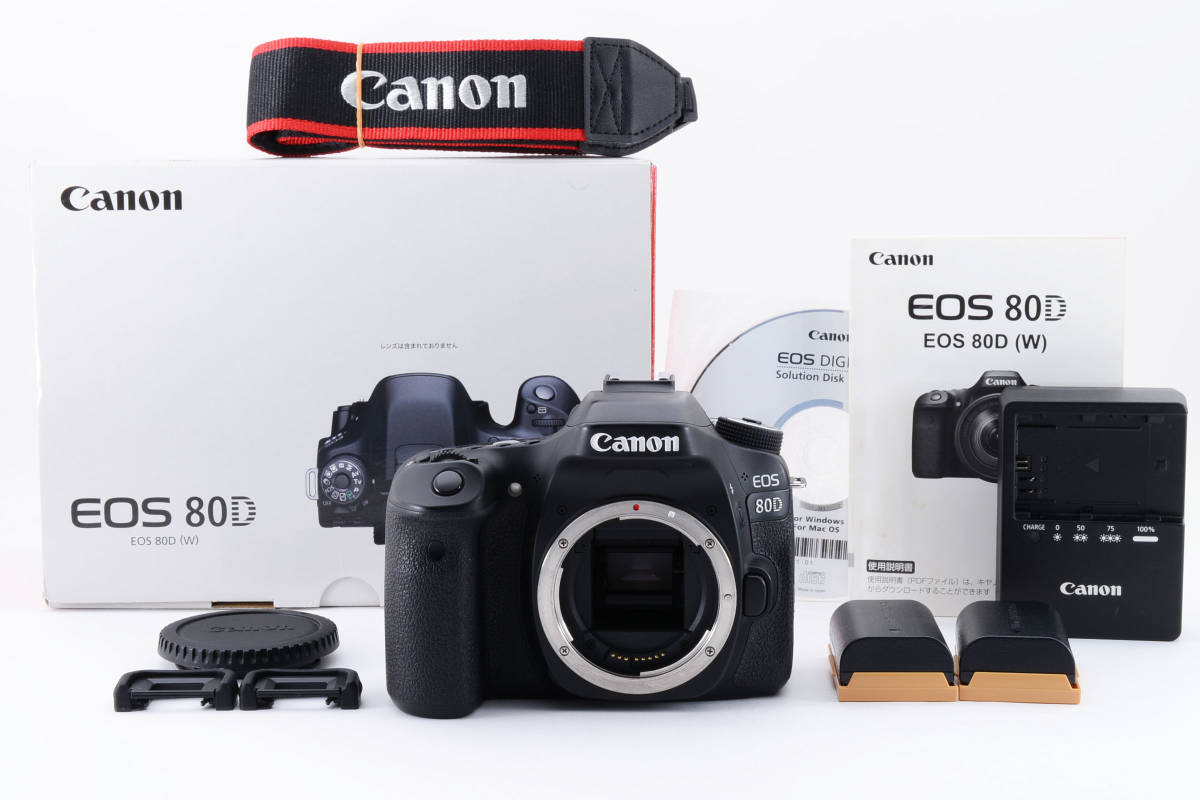 ■美品■ キャノン Canon EOS 80D ボディ デジタル一眼レフカメラ 【初期付属品完備、バッテリー2個付属】#510021