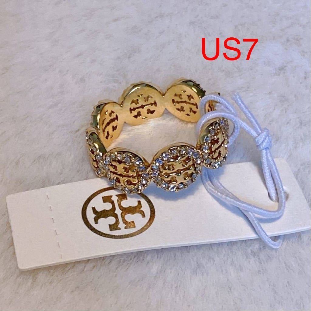 新品未使用　TB037-12 US7　Tory Burch トリーバーチ　ロゴ　 リング　指輪　ゴールド　日本サイズ14号_画像1