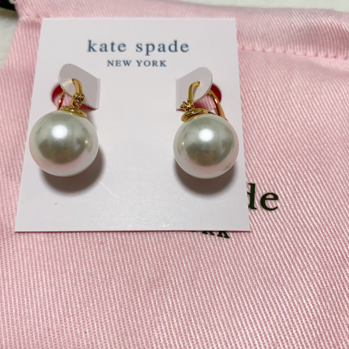 Kate Spade ケイトスペード　大粒パール　ピアス　ホワイト