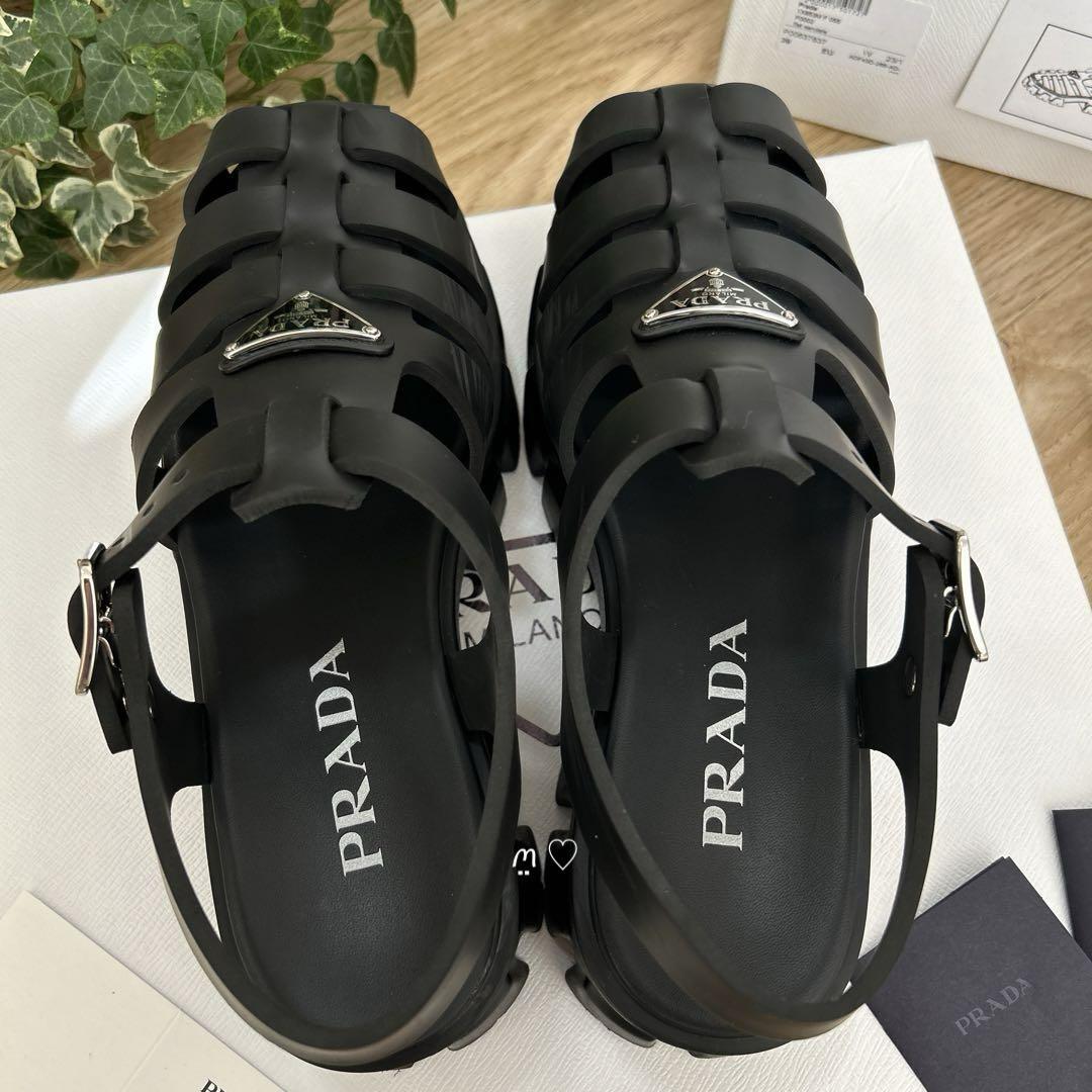 送料関税込 国内発送 PRADA スポーティ フォームラバー サンダル 送料無料 PRADA プラダ フォームラバーサンダル 39 26cm