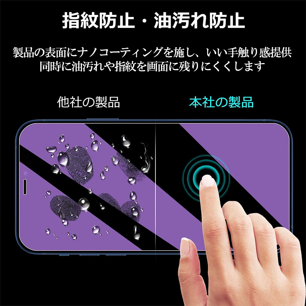 iPhone15 ブルーライトカット 強化ガラスフィルム 画面保護 シートの画像5