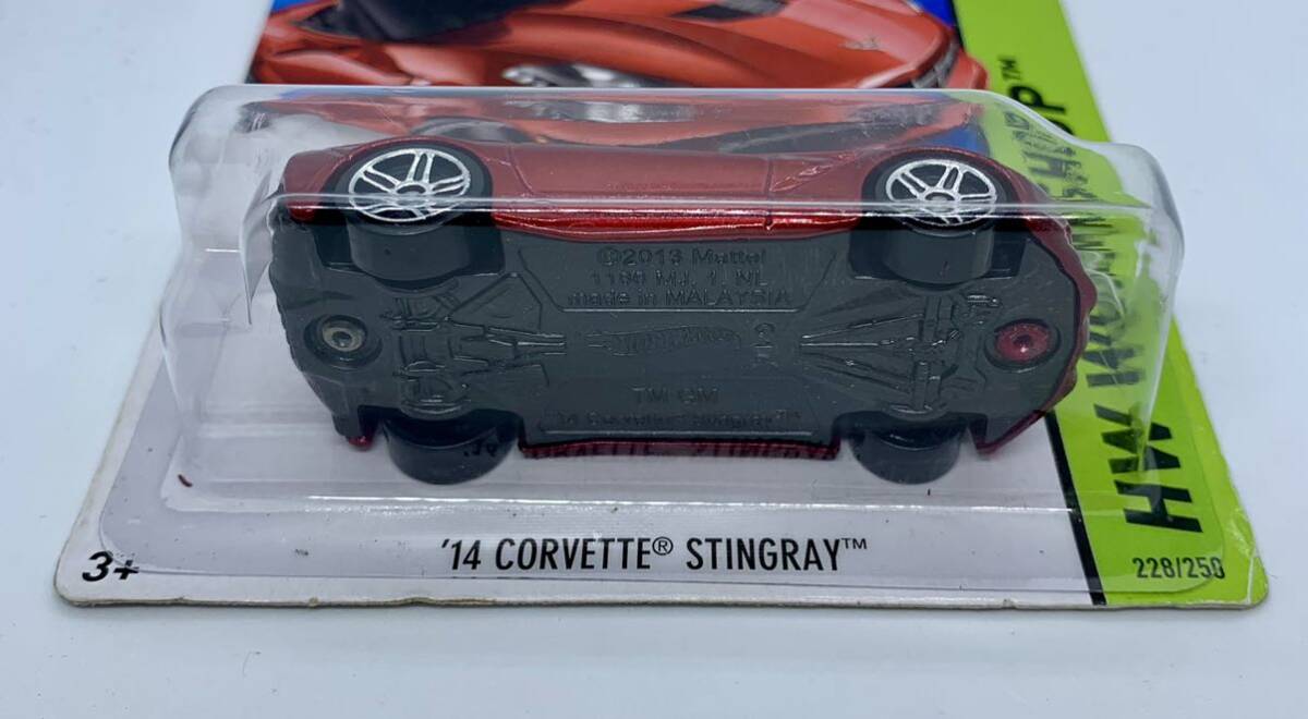 399//‘14 CORVETTE STINGRAY コルベット スティングレイ　ホットウィール Hot Wheels カードしわあり_画像6