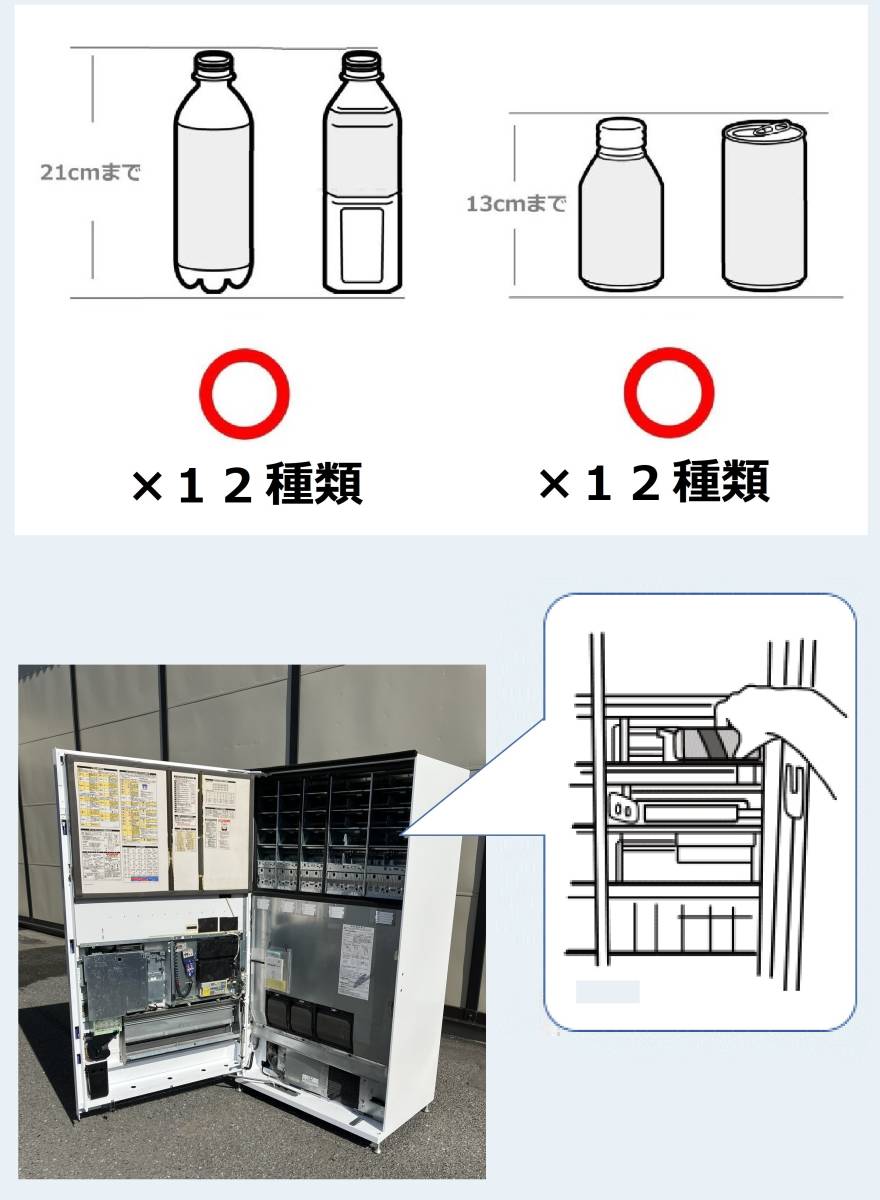 ５年保証 新千円札対応可能 全国 輸送から耐震固定まで対応 初めてでも操作可能 整備済み 飲料自動販売機 24種類(セレクション) 廃棄対応の画像5