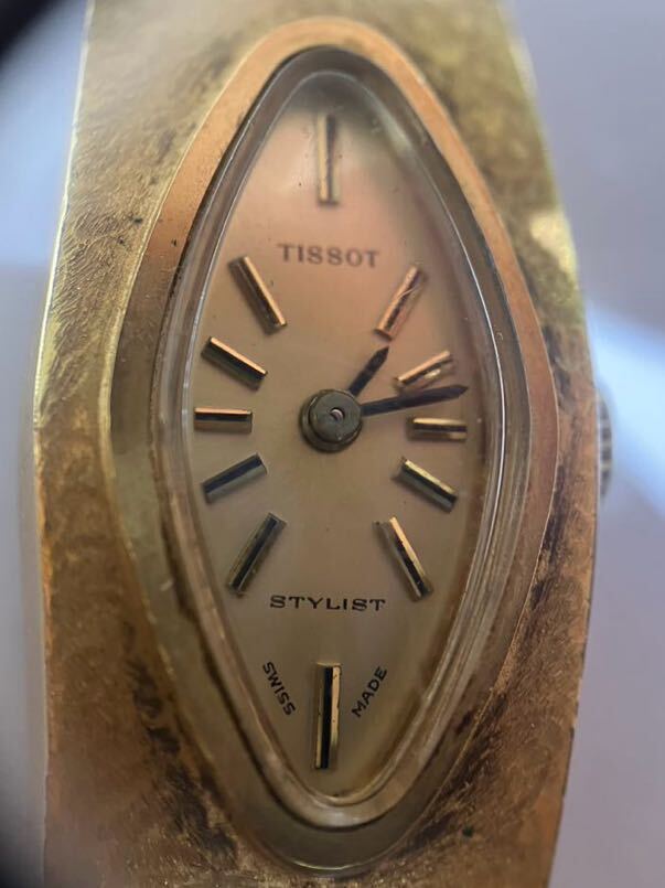 D5786 ジャンクVintage TISSNT STYLIST 10545 レディース腕時計 サイズ15cm 手巻き の画像3