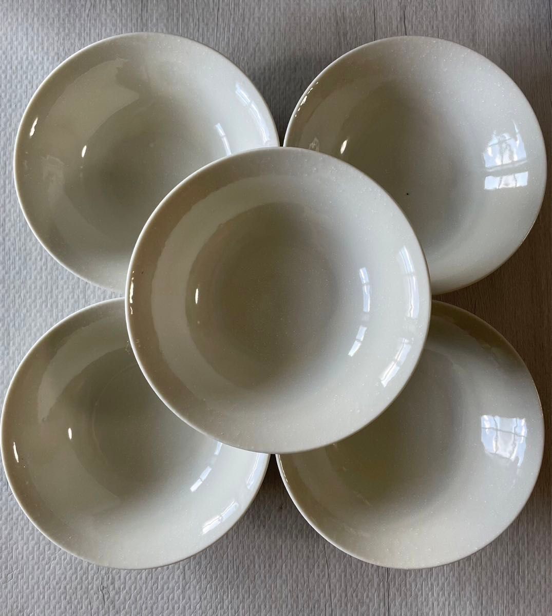 美濃焼 日本製 新品未使用 陶磁器 丸形皿 薄皿 ホワイト 5点セット 17cm
