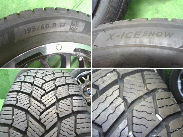 スタッドレスタイヤ・アルミホイール4本X-ICE,SNOW　17インチ　195/60R17　レアマイスター17×6.5J,P100/4H　INSET＋42（230660）_画像5