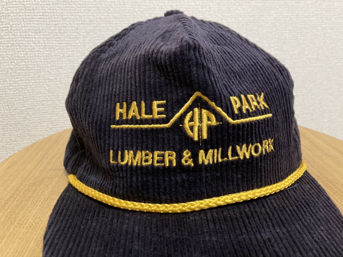 90's USAヴィンテージ OWNCO HALE PARK LUMBER &MILLWORK コーデュロイキャップ 帽子 企業キャップ USA製 ナス紺_画像5