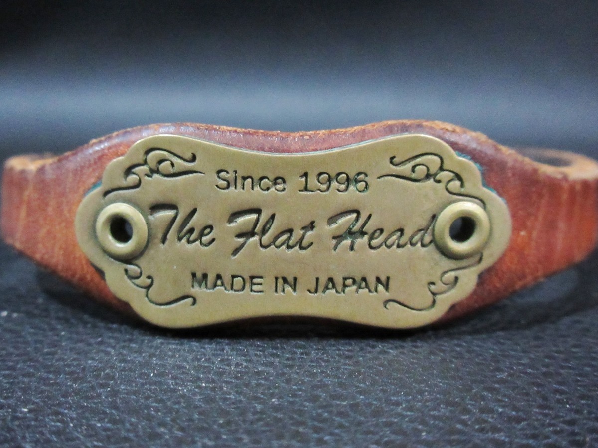  Flat Head THE FLAT HEAD Logo plate leather bracele 