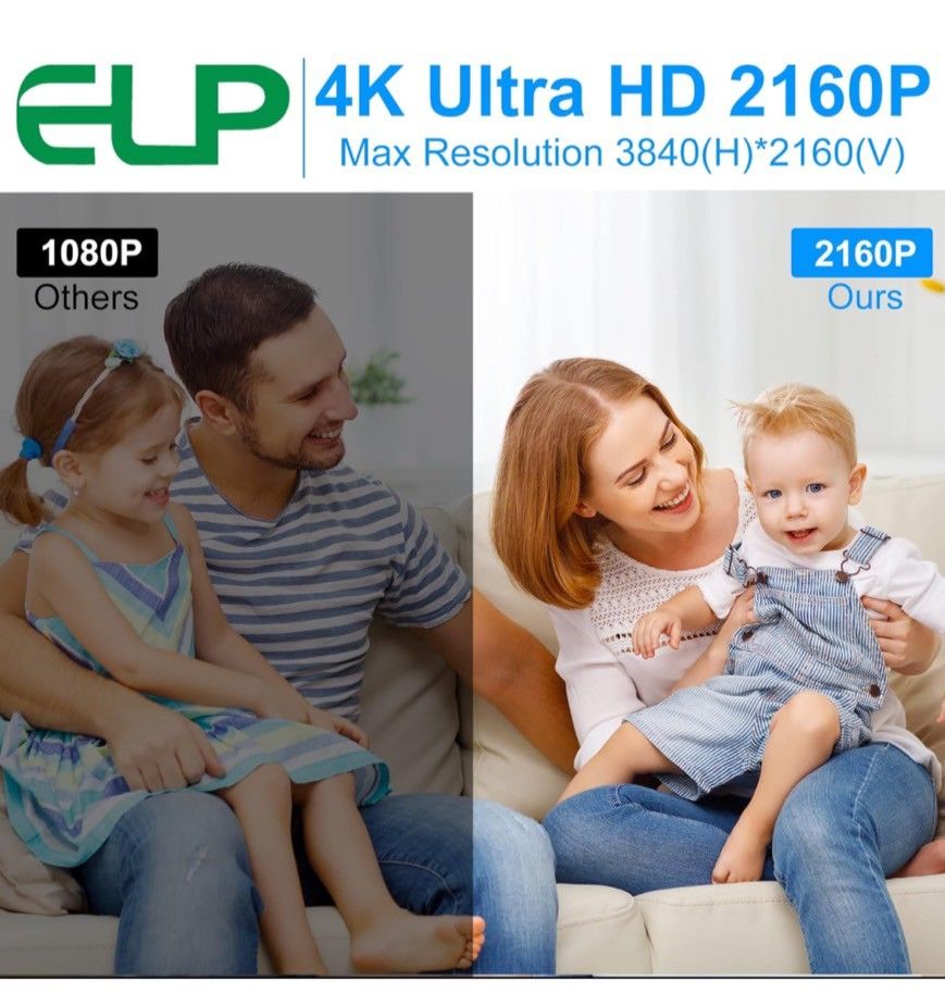 ELP 4K USB カメラ マイク付き マニュアルズーム ウェブカメラ 5-50mm 可変焦点 PC カメラ コンピューター用
