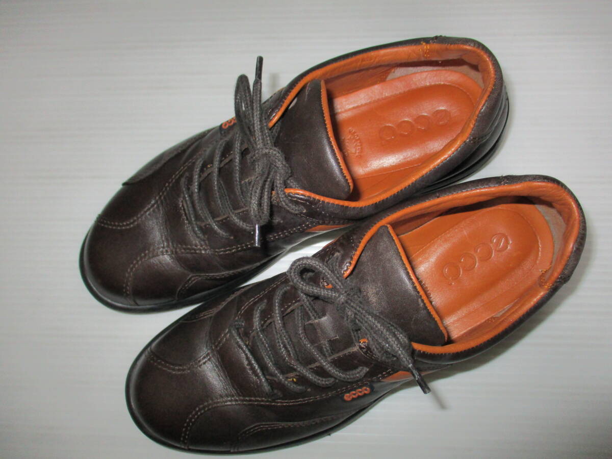  made in Japan *ecco eko - leather shoes dark brown size 23,5EEE (3Eta