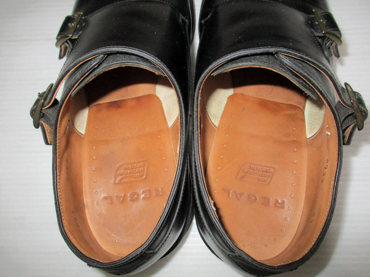 リーガル　REGAL　ダブルモンク　レザーシューズ　革靴　黒　２４cm　　　 　（３E　ハ_画像8