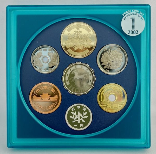 2002年　平成14年　テクノメダルシリーズ・プルーフ貨幣セット　年銘板図柄・馬　造幣局　２_画像2