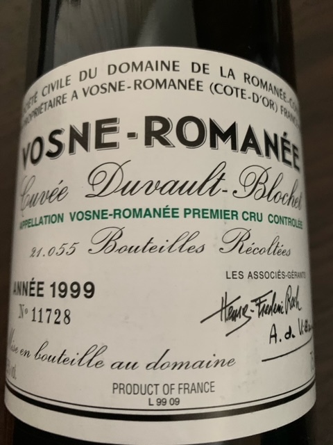 ◇希少レア入手困難◇空瓶◇DRC◇VOSNE ROMANEE【1999】傑出 ◇希少レア入手困難◇空瓶◇DRC◇VOSNE ROMANEE【1999】傑出
