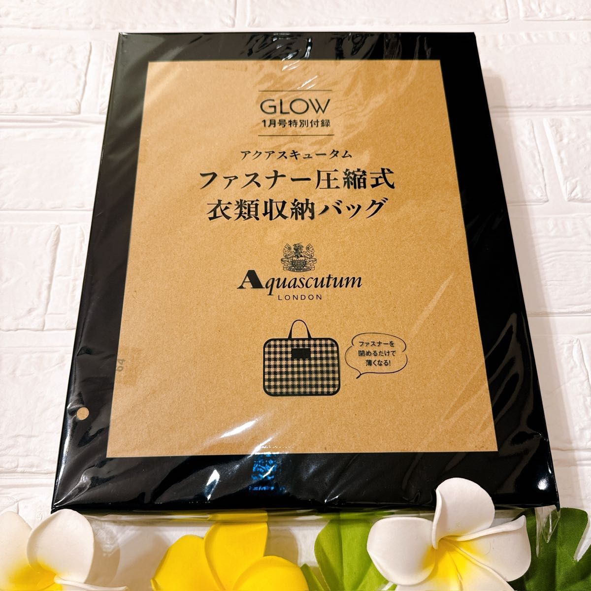 GLOW グロー 2024年 1月号 【付録】 アクアスキュータム ファスナー圧縮式 衣類収納バッグ