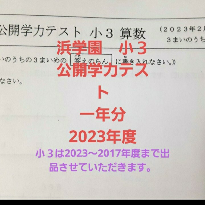 浜学園　小３　2023年度　公開学力テスト　国語算数　一年分　未記入_画像1