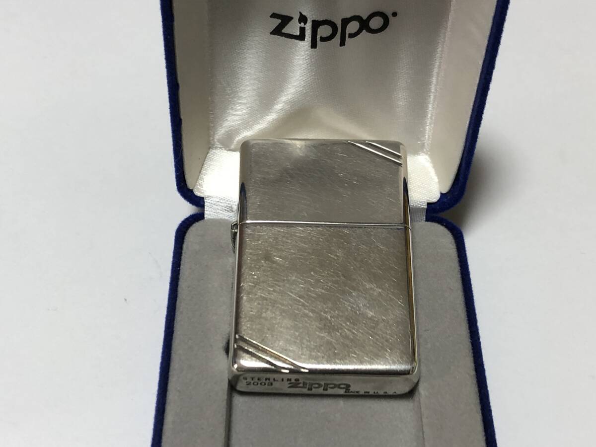 ケース付き ZIPPO ジッポー スターリングシルバー 純銀 STERLING SILVER 2003年製 アメリカ 喫煙具 MADE IN USAの画像2