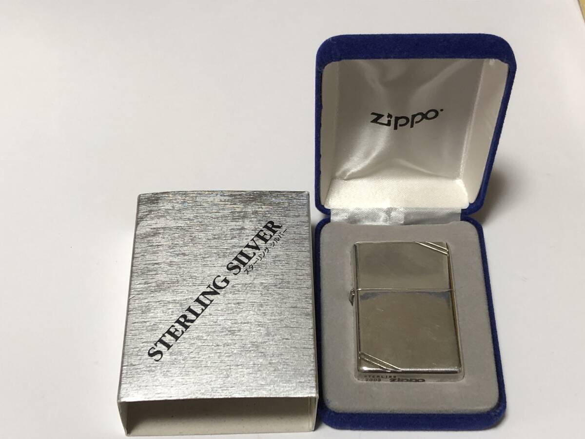 ケース付き ZIPPO ジッポー スターリングシルバー 純銀 STERLING SILVER 2003年製 アメリカ 喫煙具 MADE IN USAの画像1