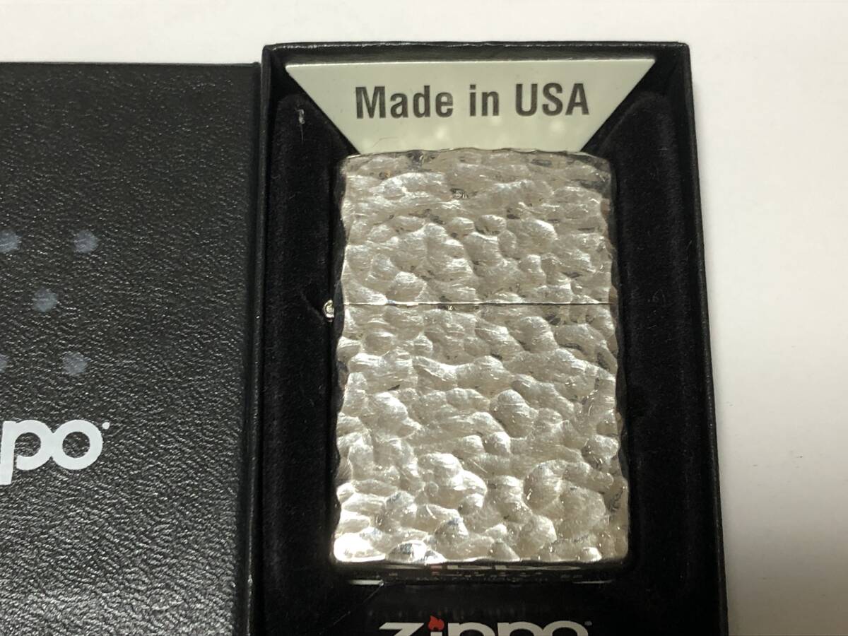  ケース付き ZIPPO ジッポー ハンマートーン　シルバー　 2022年製 オイルライター_画像2