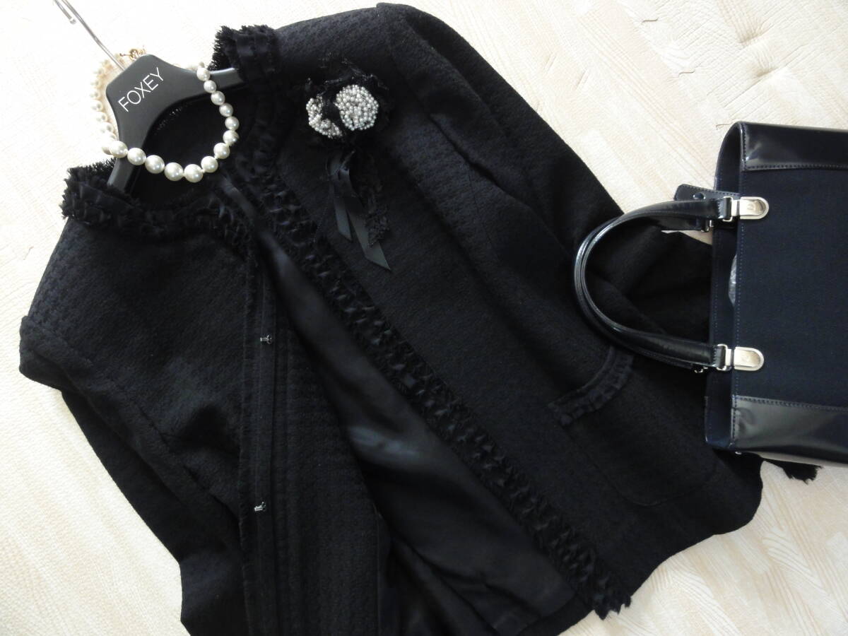 美品・Leilian・レリアン・黒ツィードスカートスーツ・大きいサイズ13+_画像4