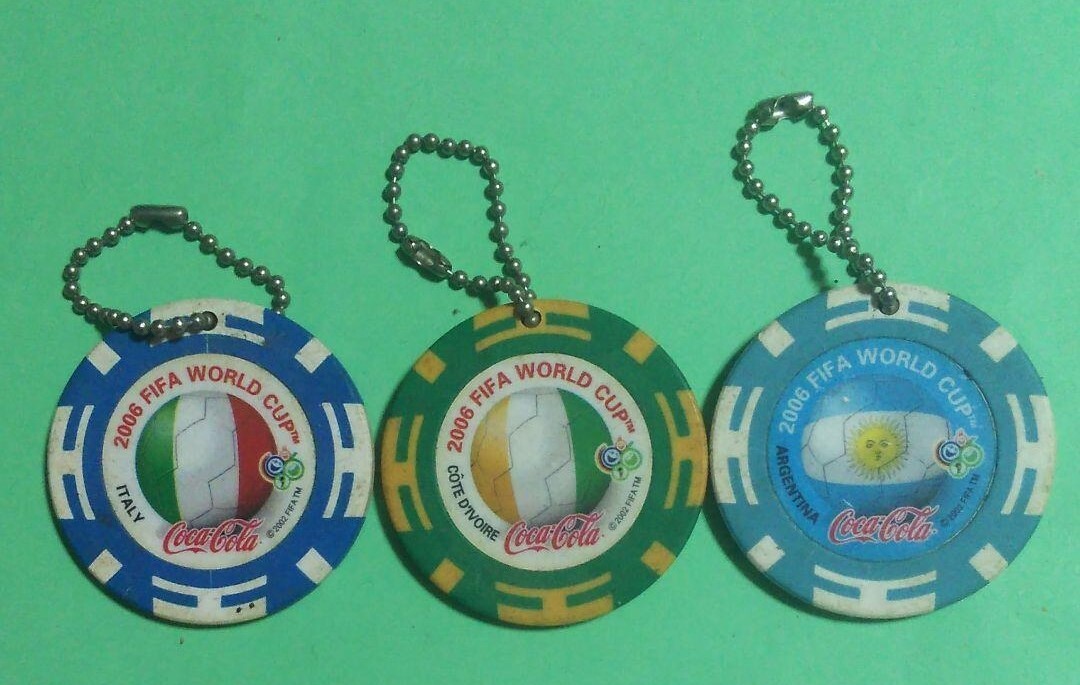 カジノチップキーホルダー 2006年W杯 コカ・コーラ チャレンジチップキャンペーン まとめ売り_画像2