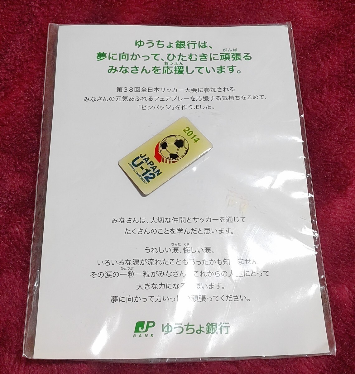 ピンバッジ JAPAN U12 ゆうちょ銀行オリジナルピンバッジ 2014 FIFA WORLD CUP BRAZIL_画像1