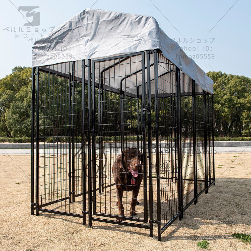 犬のかご ペットフェンス針金犬籠大型犬室外ポンポン穴開けずDIYペットケージ (2.4*1.3*1.8m)の画像5