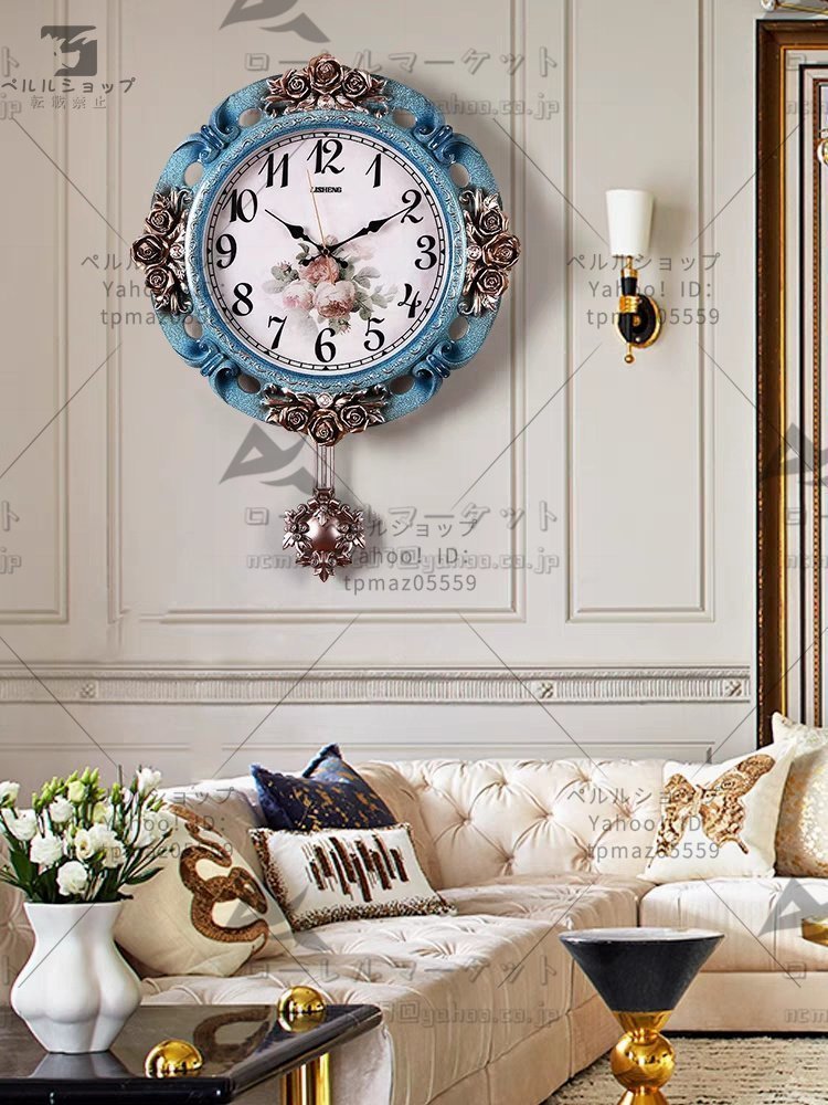 新品推薦 ヨーロッパ　復古　柱時計　応接間　豪華　時計　家庭用　静音時計　おしゃれ　創意　復古　壁掛け時計_画像2