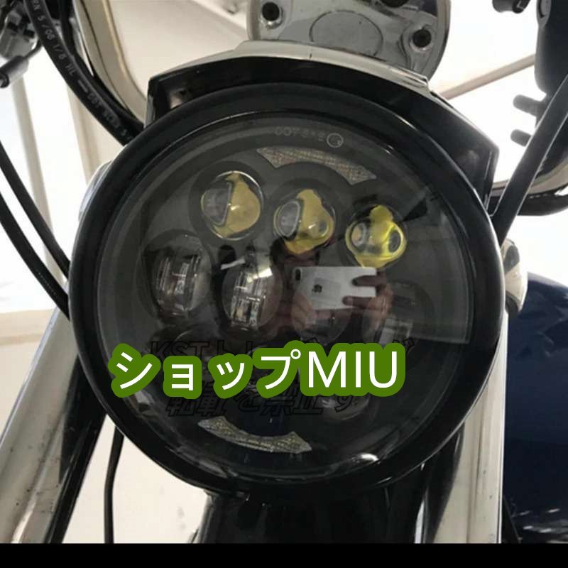 5.75インチ LEDヘッドライト クラブスタイル ハーレー スポーツスター ダイナ xl883/xl1200/48/アイアン ローライダー_画像3