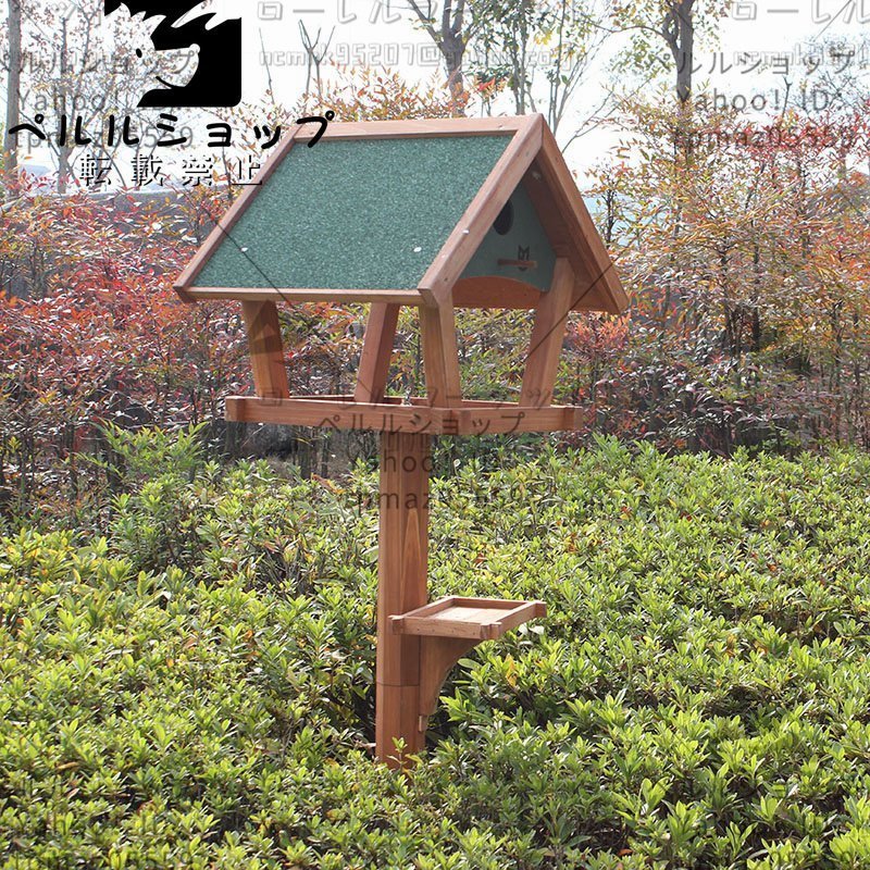  shop manager special selection bird feeder bird. bird table wood triangle roof type wooden. field bait vessel . corrosion rain sunburn prevention 