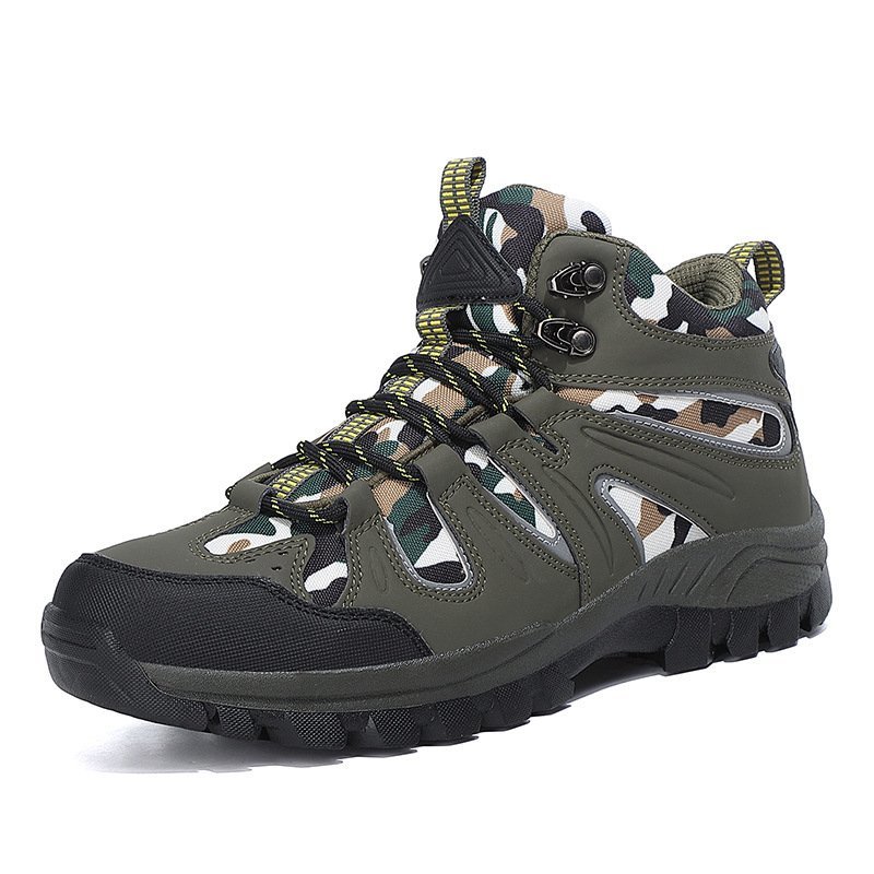  trekking shoes men's outdoor shoes high King walking camp mountain climbing shoes . slide enduring . large size 24.5~28cm green 