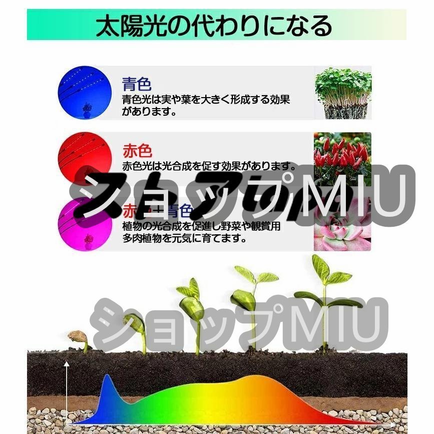 実用★ 植物育成ライト 観葉植物 ライト クリップ式 80LED 40W 室内栽培 水耕栽培 野菜工場 9段階調光 3モード調色 L1410_画像5