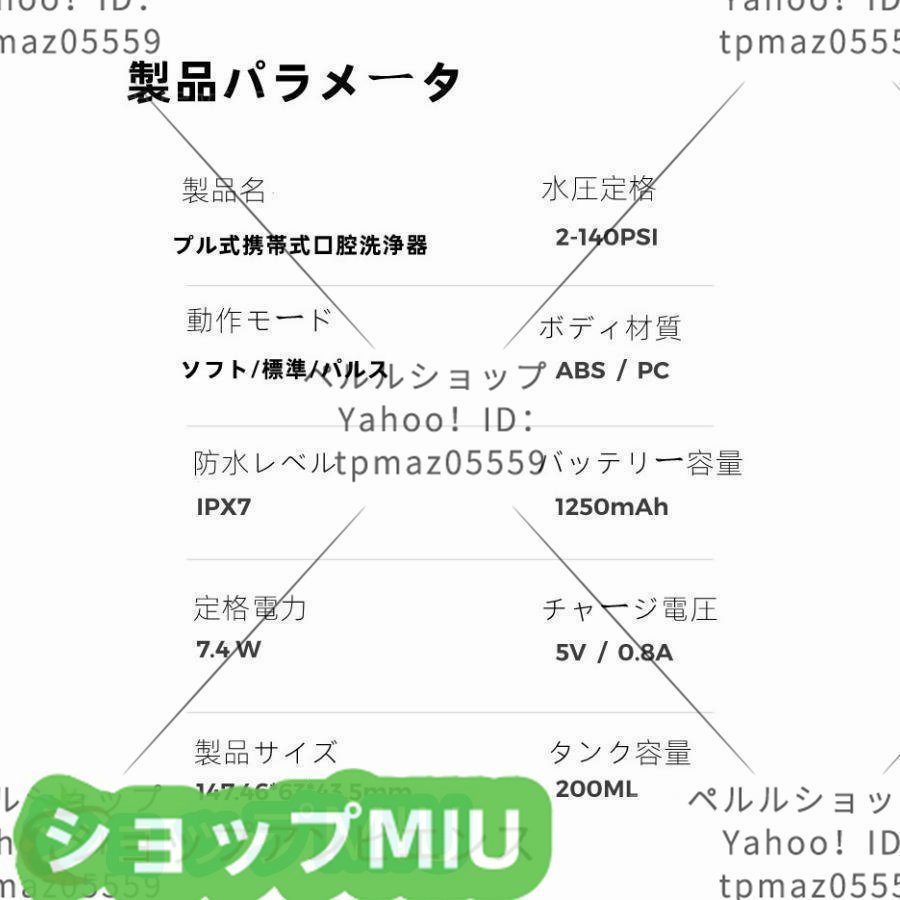 洗浄 防水 歯垢除去 歯間ジェット 歯周ポケット 3つモード USB充電式 実用★携帯用口腔洗浄機 ジェットウォッシャー_画像3