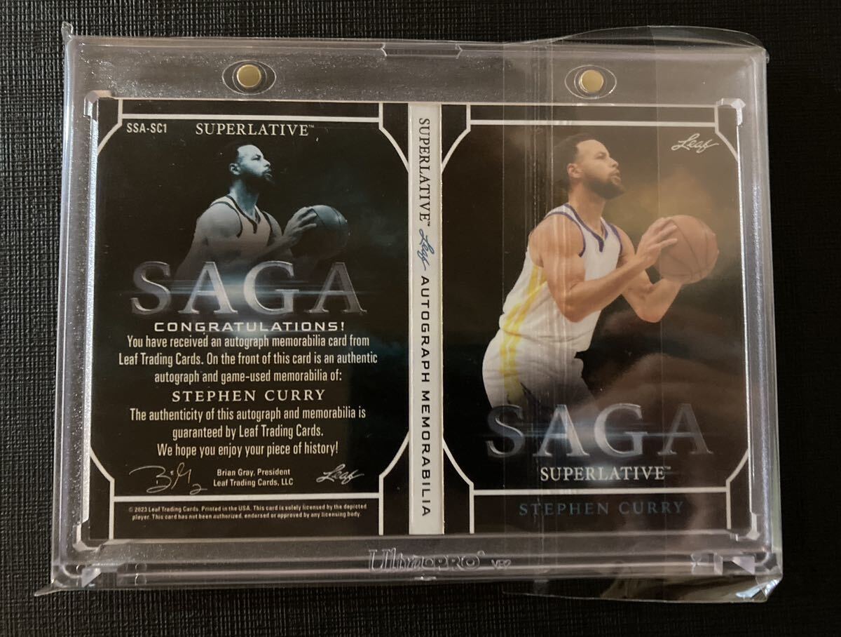 【 Stephen Curry 】(Warriors) 2023 Leaf Superlative Saga Game Worn Patch Auto /10 Laundry Tag （ロゴマンタグの半分adidas）カリーの画像4