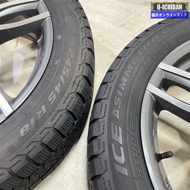 BMW F10 5シリーズ 等 MAK LUFT FF 8-18+30 5H120 2021年製 ピレリ アイスシンメトリコ 245/45R18 18インチ スタッドレス 4本セット 009_画像7