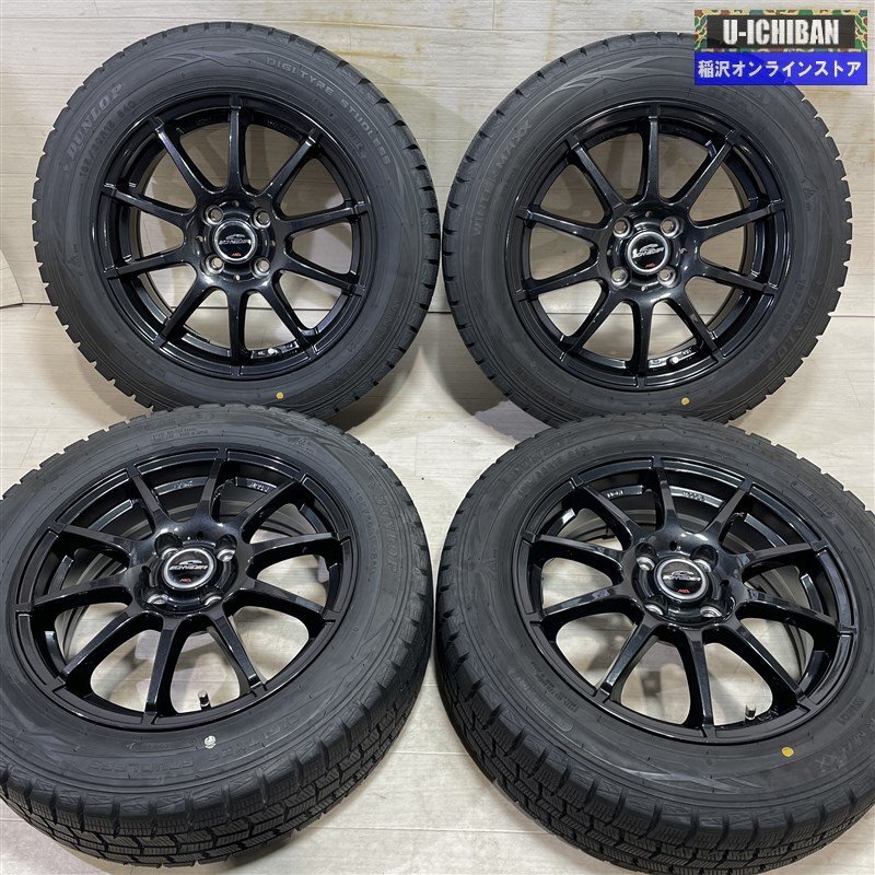 ヤリス アクア スイフト ヴィッツ 等 シュナイダー 5.5-15+40 4H100 ダンロップ WM01 185/60R15 15インチ スタッドレス 4本セット 009の画像1