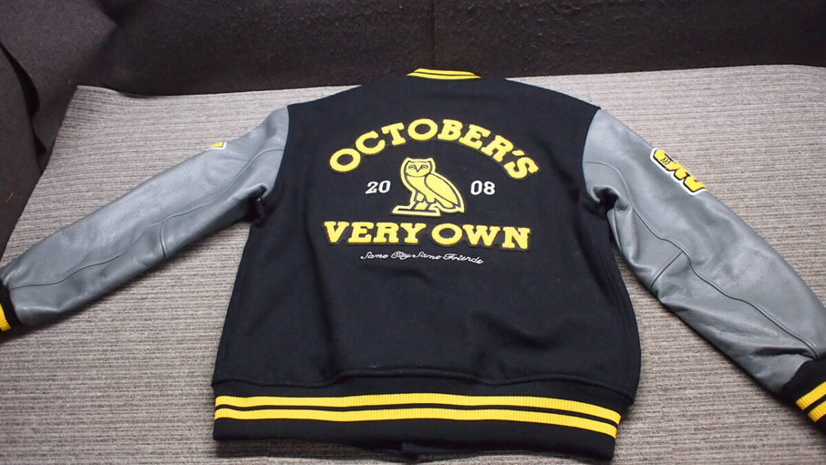 ▲B3-29 OVO Collegiate Varsity Jacket Black スタジアムジャンパー October's Very Own_画像9