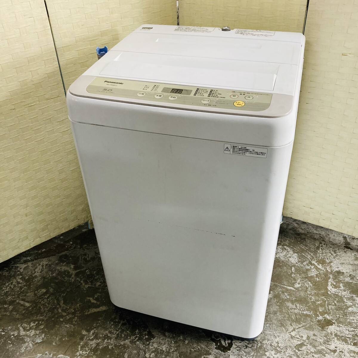 送料無料!!Panasonic パナソニック 5.0kg 全自動洗濯機 NA-F50B12 動作品 2018年製/032-07_画像1