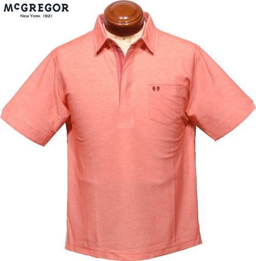 【オレンジレッド LLサイズ】 マグレガー 半袖ポロシャツ メンズ 111623501 手洗い可 吸汗速乾 半袖シャツ