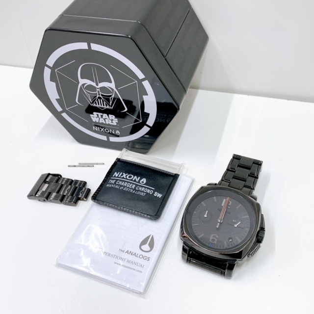 NIXON ニクソン CHARGER CHRONO STAR WARS VADER Black スターウォーズ ダースベーダー 時計 A1071SW 2244-00 ジャンク 付属品有の画像5