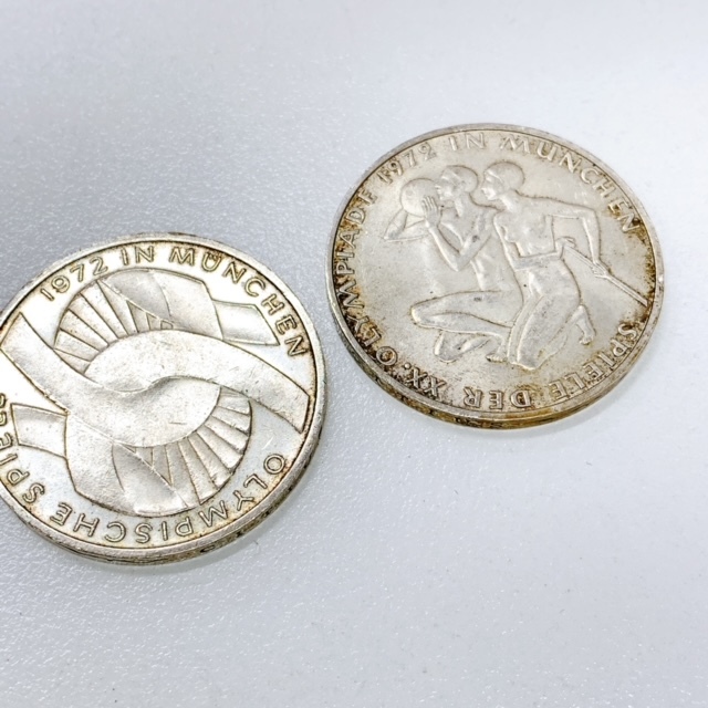 西ドイツ 10マルク 記念銀貨 1972年 ミュンヘンオリンピック Athletes 2枚 銀貨 _画像2