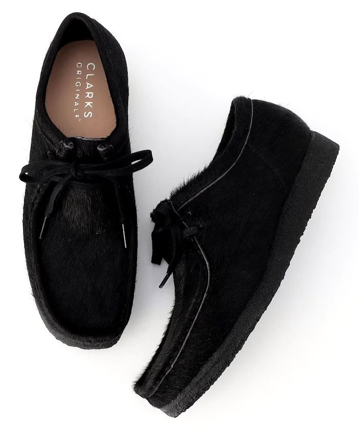 【27cm】Clalrks Wallabee Hair On black