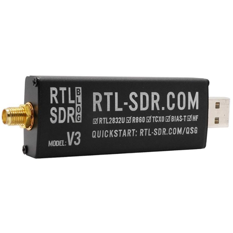 RTL-SDR Blog V3 R860 (R820T2) RTL2832U 1PPM TCXO HF SMA программное обеспечение описание радио черный антенна комплект 